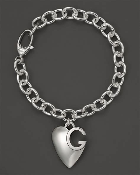 gucci bracelet with charms|gucci sterling silver heart bracelet.